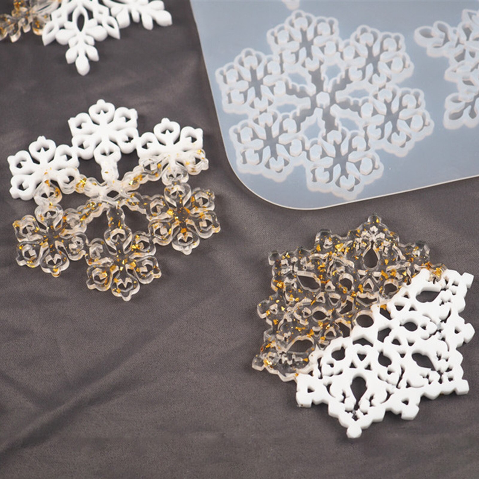 Epoxyhars Mallen Sneeuwvlok Coaster Siliconen Ambachtelijke Casting Mould Hars Mallen Voor Diy Maken Coaster Mallen Art Craft Gereedschap