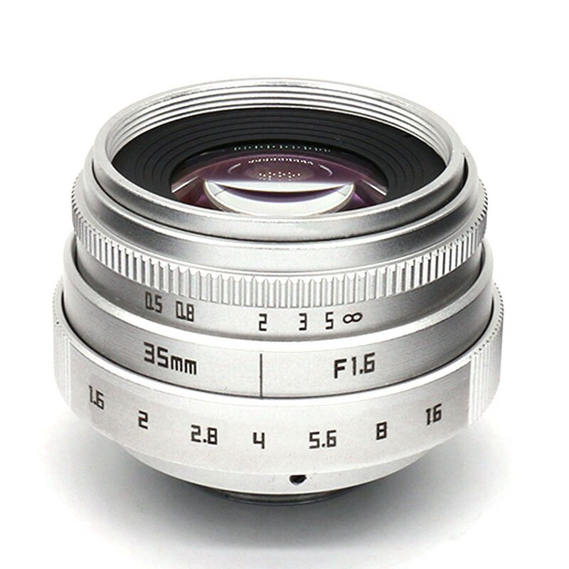 -35mm F1.6 C Mount Camera Lens Met Adapter Ring Voor Panasonic Olympus