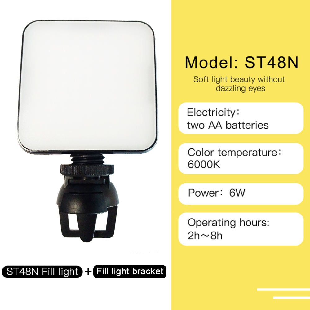 Mini Warm Cold Fill Light Live Led Light Tripod For Video Photographic Lighting Photography Vlog Photo Living Selfie 2000Ahm: ST48N1