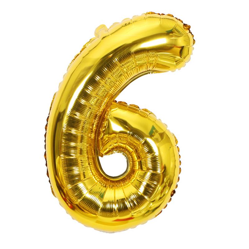 1Pc The 40inch Gold Number Foil Balloon Digit Helium Ballons Birthday Party Wedding Decor Air Baloon Event Party Supplies: 6