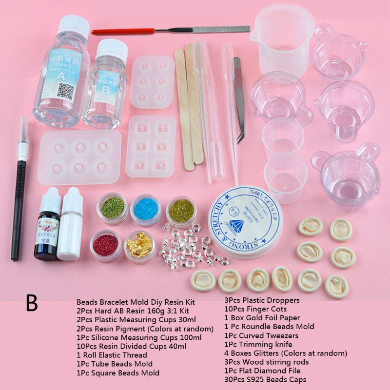 Pirâmide pulseira contas anel pingente cinzeiro resina arte molde kit resina cola epoxy molde de fundição diy artesanal jóias fazendo ferramentas quentes
