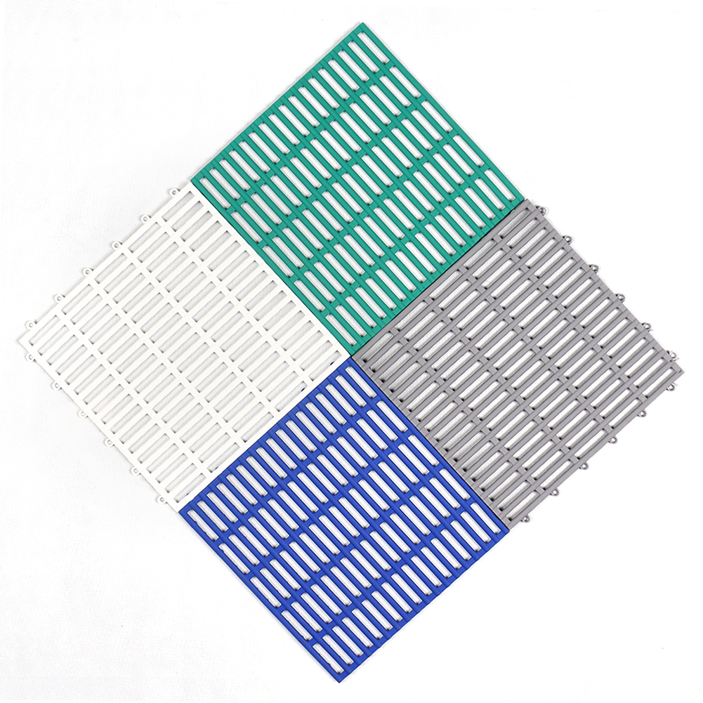 Interlocking Non Slip Drainage Floor Tiles, PVC Bath Shower Floor Mat for Bathroom, Kitchen, Toilet ,Pool Wet Areas Splicing Mat