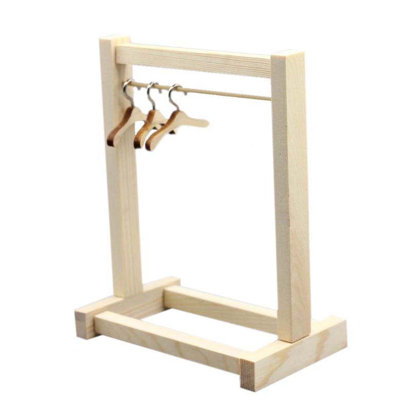 Pop Houten Kledingrek Kledingstuk Organizer Hangers Voor Poppen Handtas Kleding Hoeden Sjaal Houder Pop Accessoires: L