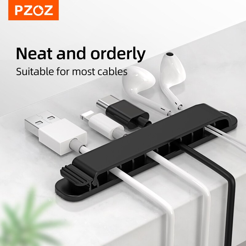 Pzoz Kabelorganisatiesysteem Siliconen Usb Kabelhaspel Desktop Netjes Management Clips Kabel Houder Voor Muis Hoofdtelefoon Draad Organisator