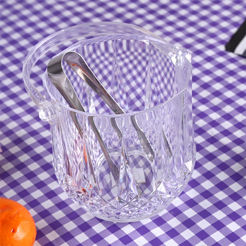 Transparent Acrylic Round Ice Bucket Portable Red Wine Ice Bucket Acrylic Bar KTV Special Ice Bucket For Bar Champagne (12x13cm)
