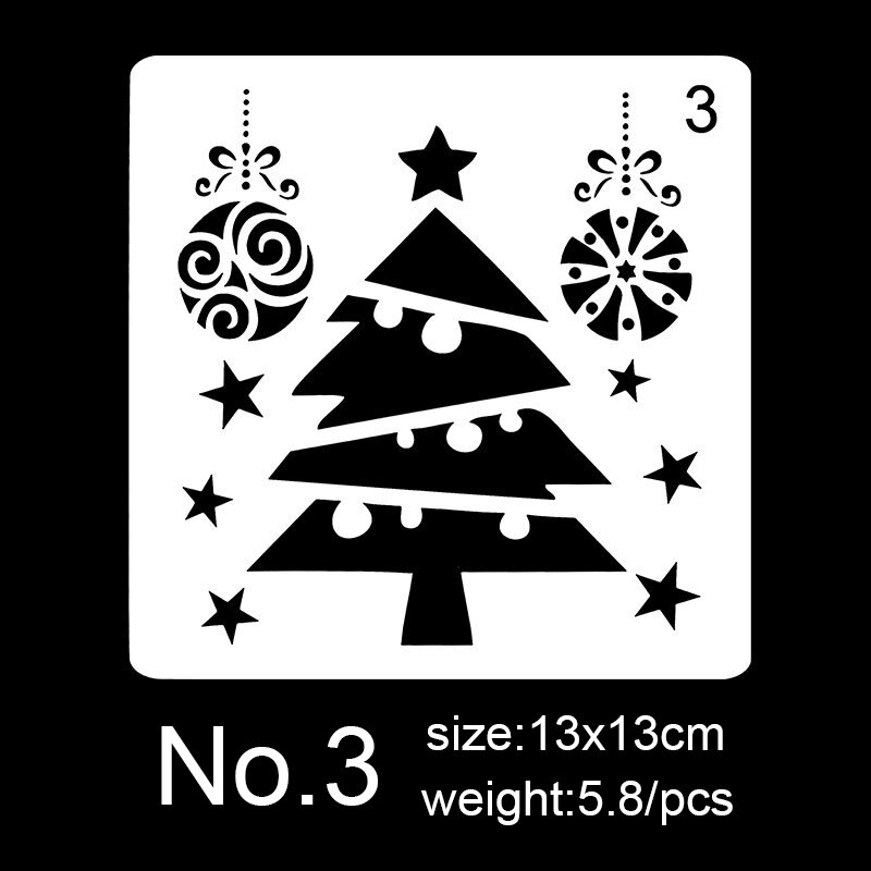 12 sortes de sapin de noël Elk enfants outils éducatifs joyeux Christma dessin modèle thème planche à dessin peint: NO.3