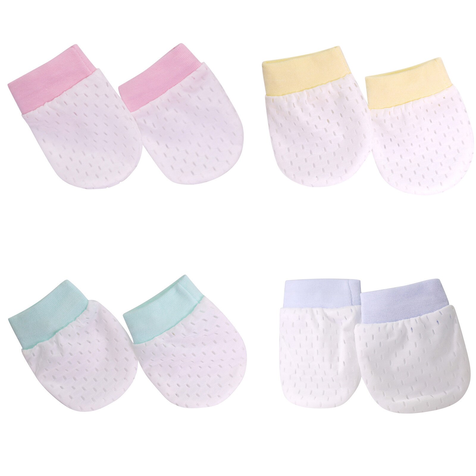 Bébé Anti rayures gants 4 paires -né bébé coton gants pas de rayures moufles pour 0-6 mois garçons filles infantile accessoires: Default Title