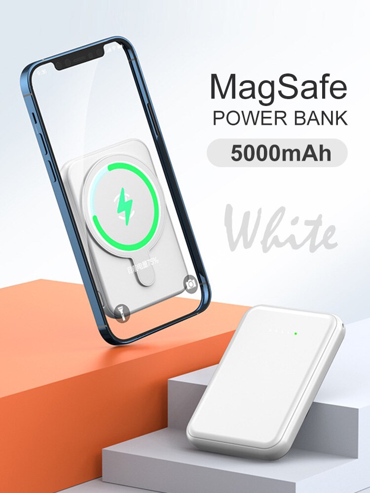 Magsafe Magnetic 10000mAh Wireless Power Bank Mobile Phone External Battery For iphone 13 12 13Pro 12Pro Max Mini Powerbank: 5000mAh-A
