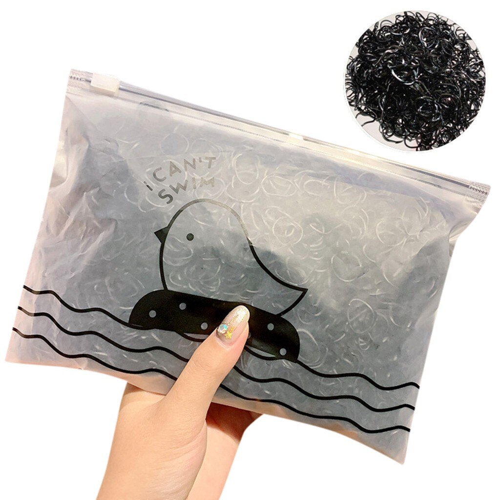 1000 / Pack fille coloré jetable élastique élastique cheveux bande Silicone Bracelets activités petits fête #40: I