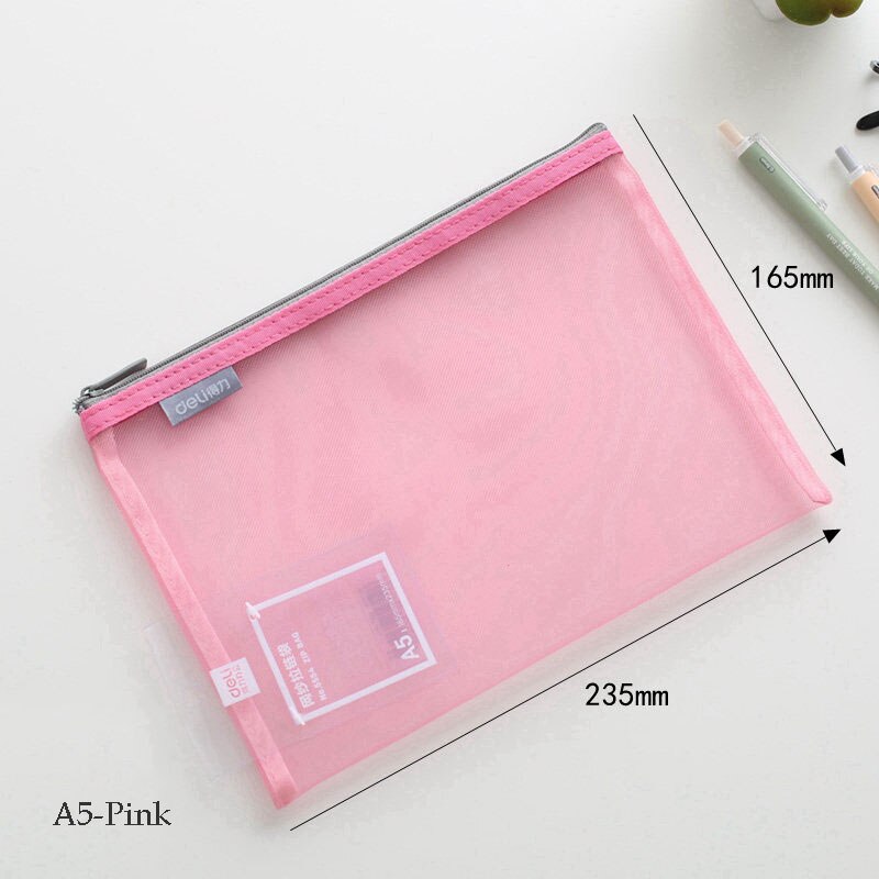 Presentation Folder Clear Grid File bag Portable Pen bags Office organizers File folder A4,A5,A6 file organizer with zipper