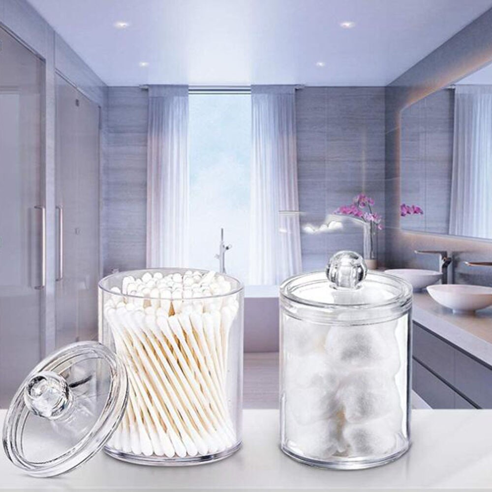 Storage Box Acrylic Storage Jar Cotton Swab Cotton Cotton pad box Ball Plastic Medicine Jar Dispenser Bathroom Accessories