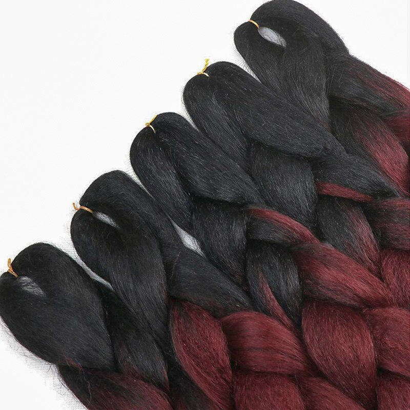 Lelinta Ombre Jumbo Braiding Hair Extensions Kanekalon Synthetic Braiding Hair 24inch 3Pack/Lot Two Tone Braiding Hair (Brown)