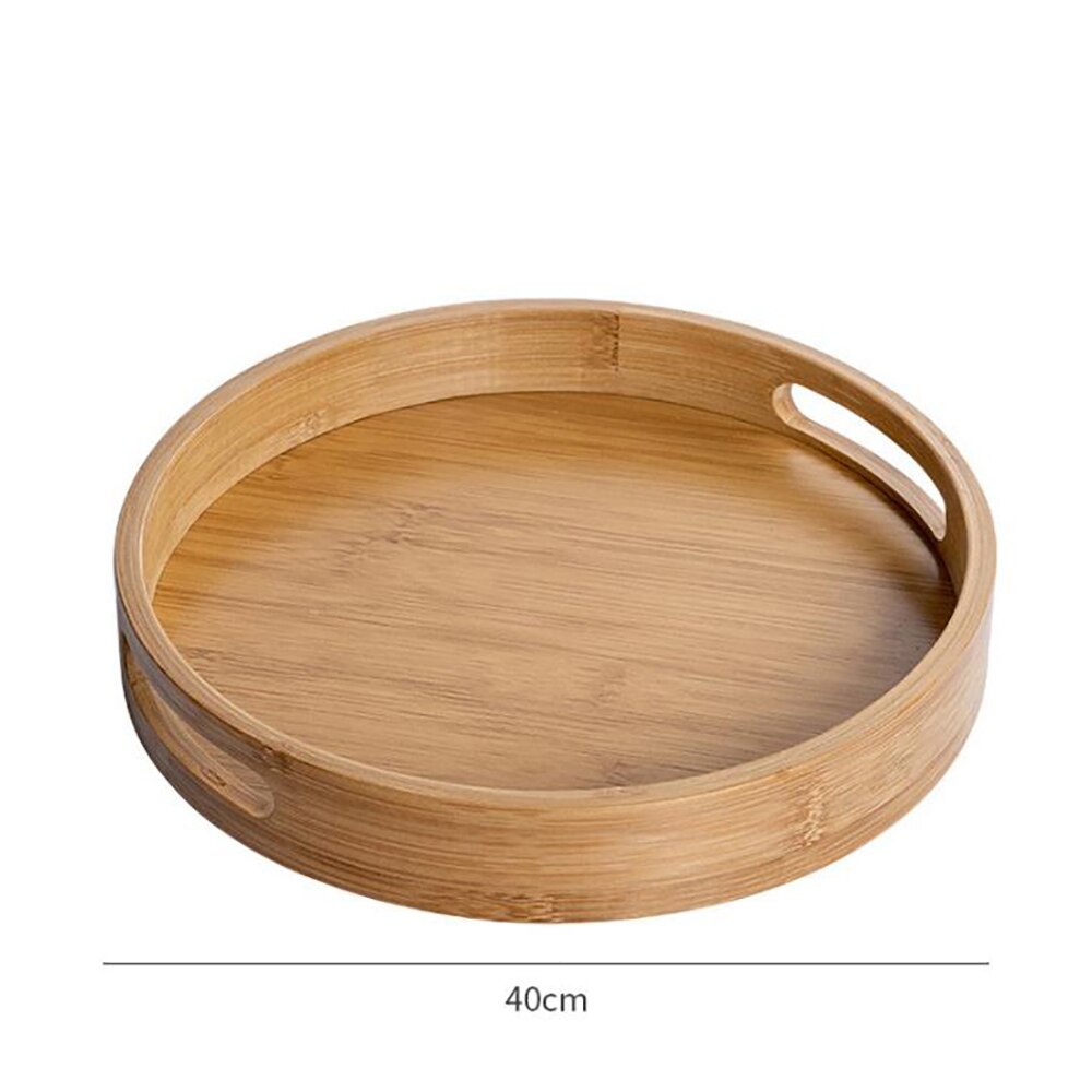 Round Tray Food Serving Plate Tea Food Dishes Drink Platter Food Plate Beef Steak Fruit Snack Tray Kitchen Accessories: 40x40cm