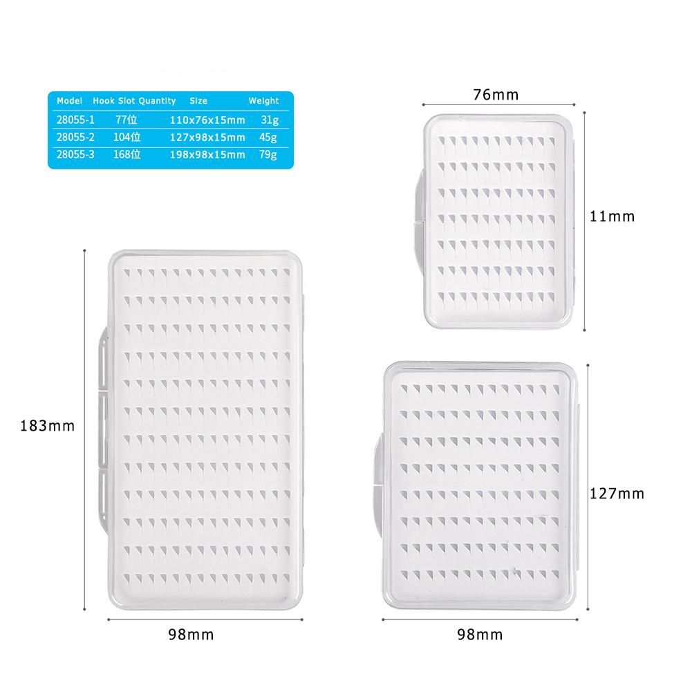 Portabale Fly Fishing Lure Bait Box Trout Flies Storage Box Case Container Organizer Pouch Waterproof EVA 3 Size Storage Boxes