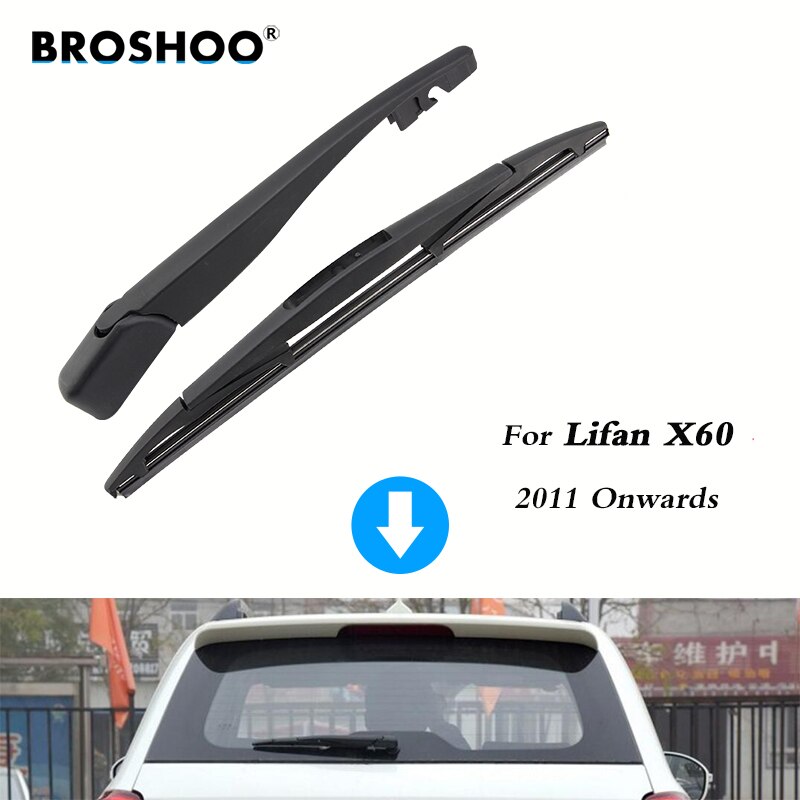 BROSHOO escobillas del limpiaparabrisas trasero del coche brazo del limpiaparabrisas trasero para Lifan X60 Hatchback en adelante) 305mm, estilo de accesorios automáticos