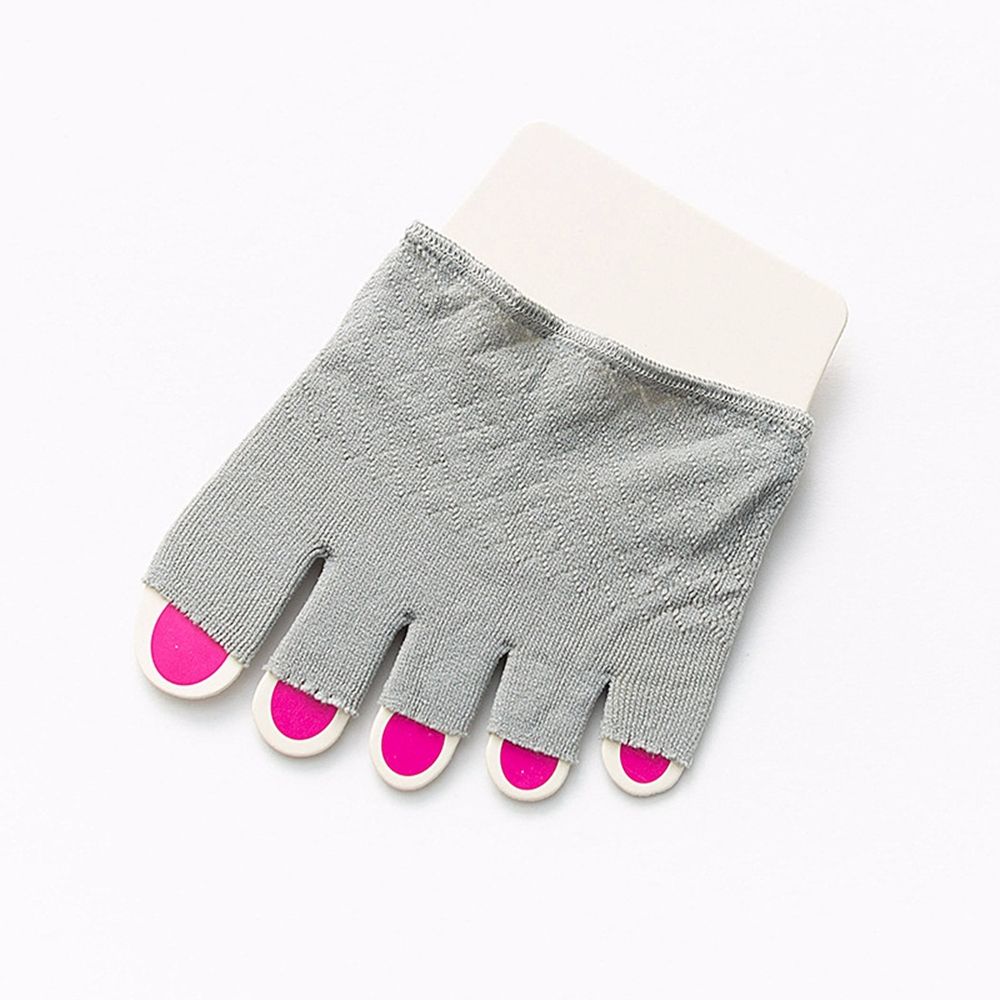 Summer Cotton Half Palm Five Fingers Socks Ladies Invisible Thin High Heel Front Foot Open Toe Hosiery Non-slip: grey	toeless