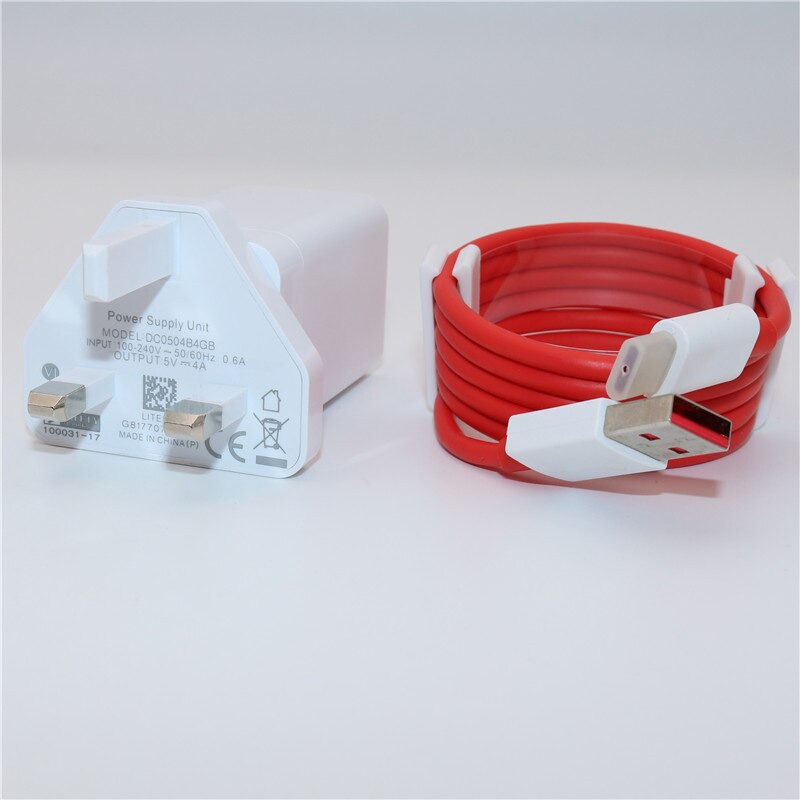 Original uns EU ONEPLUS 6T Bindestrich ladegerät 5V/4A Schnelle Ladung 1m 1,5 m USB rollenmaschinenlinie typc kabel Zauberstab Energie Adapter für eins Plus 6t 5T 5 3T 3: UK Ladegerät hinzufügen Kabel