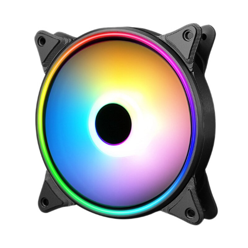 RGB Color-Changing Symphony LED Light Desktop Computer DIY Light-Emitting Cooling Fan LED Case Fan Computer Cooling Fan (Fine Ap: Default Title