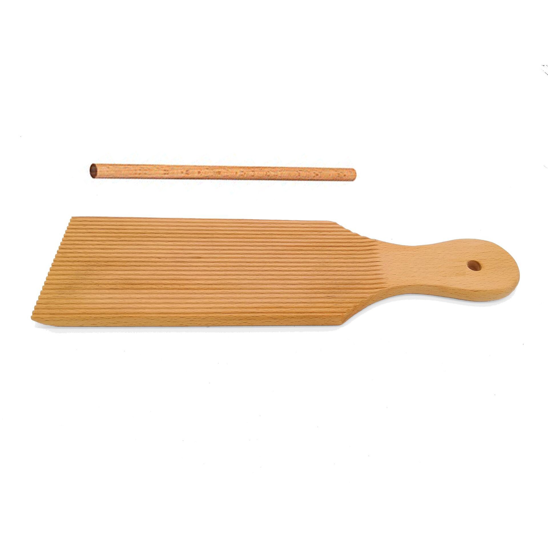 Gnocchi board af hjemmelavede varer - massivt træ gnocchi padle med garganelli stick - cavatelli pasta make