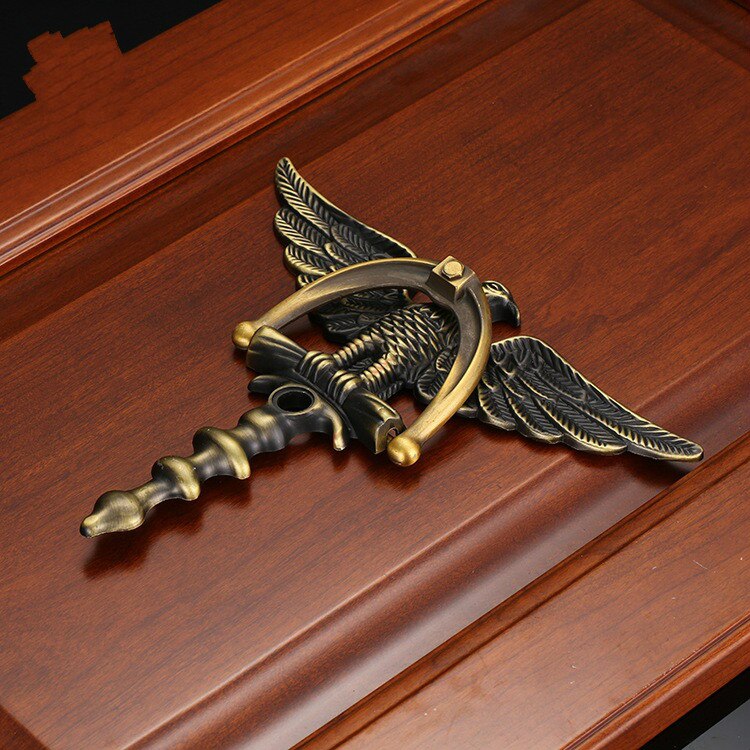 Knocker Door Anti-theft Door Knocker European Eagle Head Zinc Alloy Knocker Ring Home Decoration Ring Door Handle Hardware