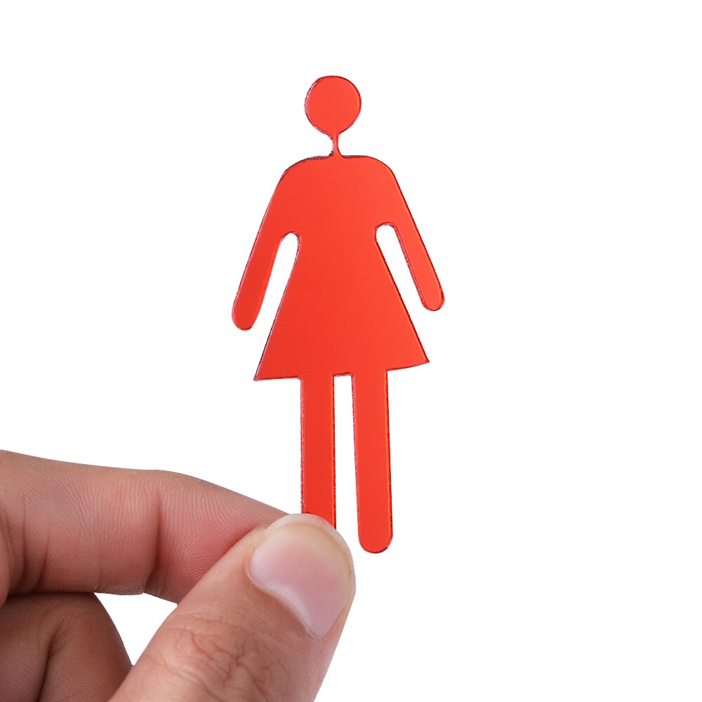 3D Toilet Entrance Sign Funny Removable Wall Stickers Decoration Woman &amp; Man Washroom Poster Bathroom Door Mirror Surface Decal