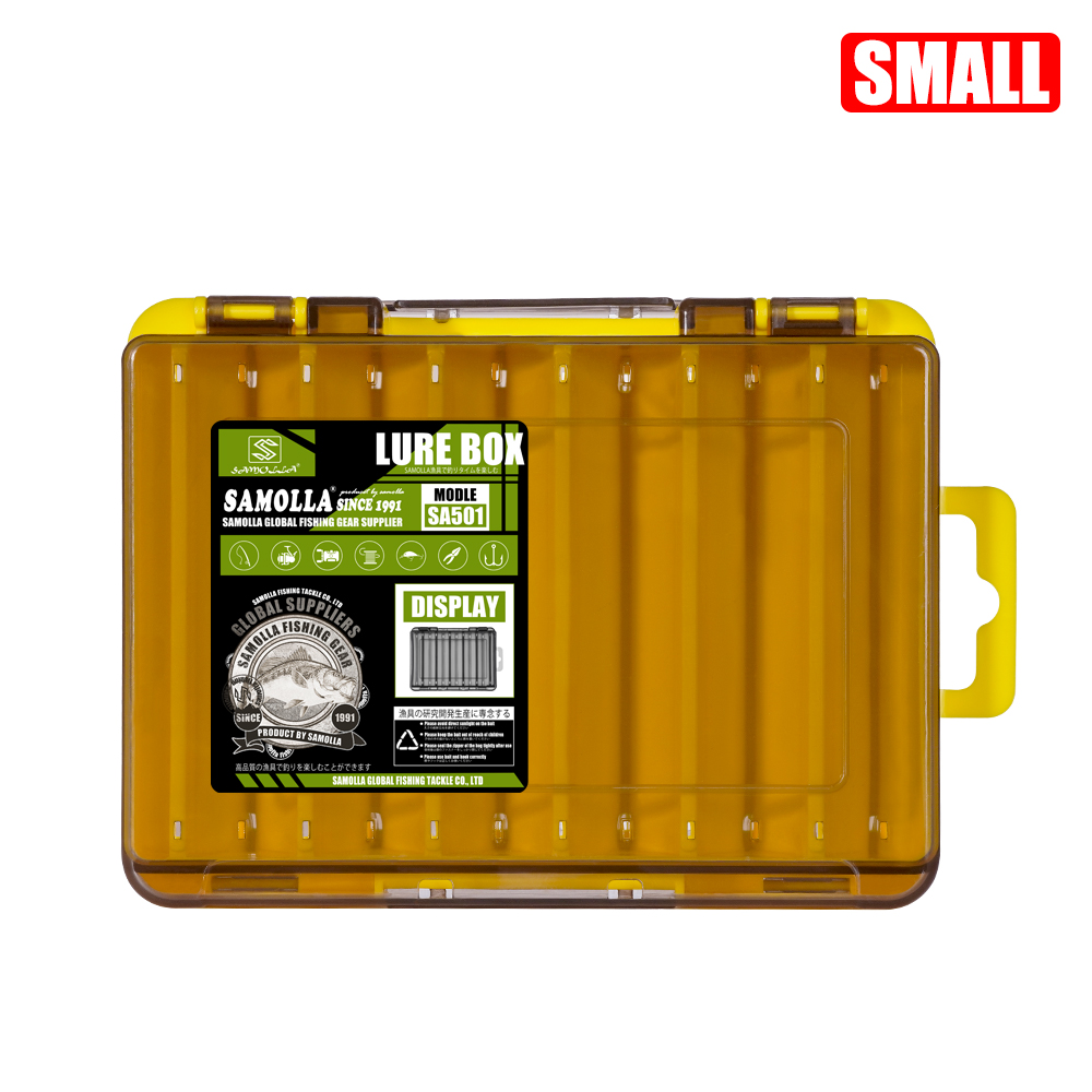 SAMOLLA Double-Sided Compact Tackle Box - Streamline Fishing with Durable, Versatile Organizer for Lures, Hooks, Baits: Burgundy