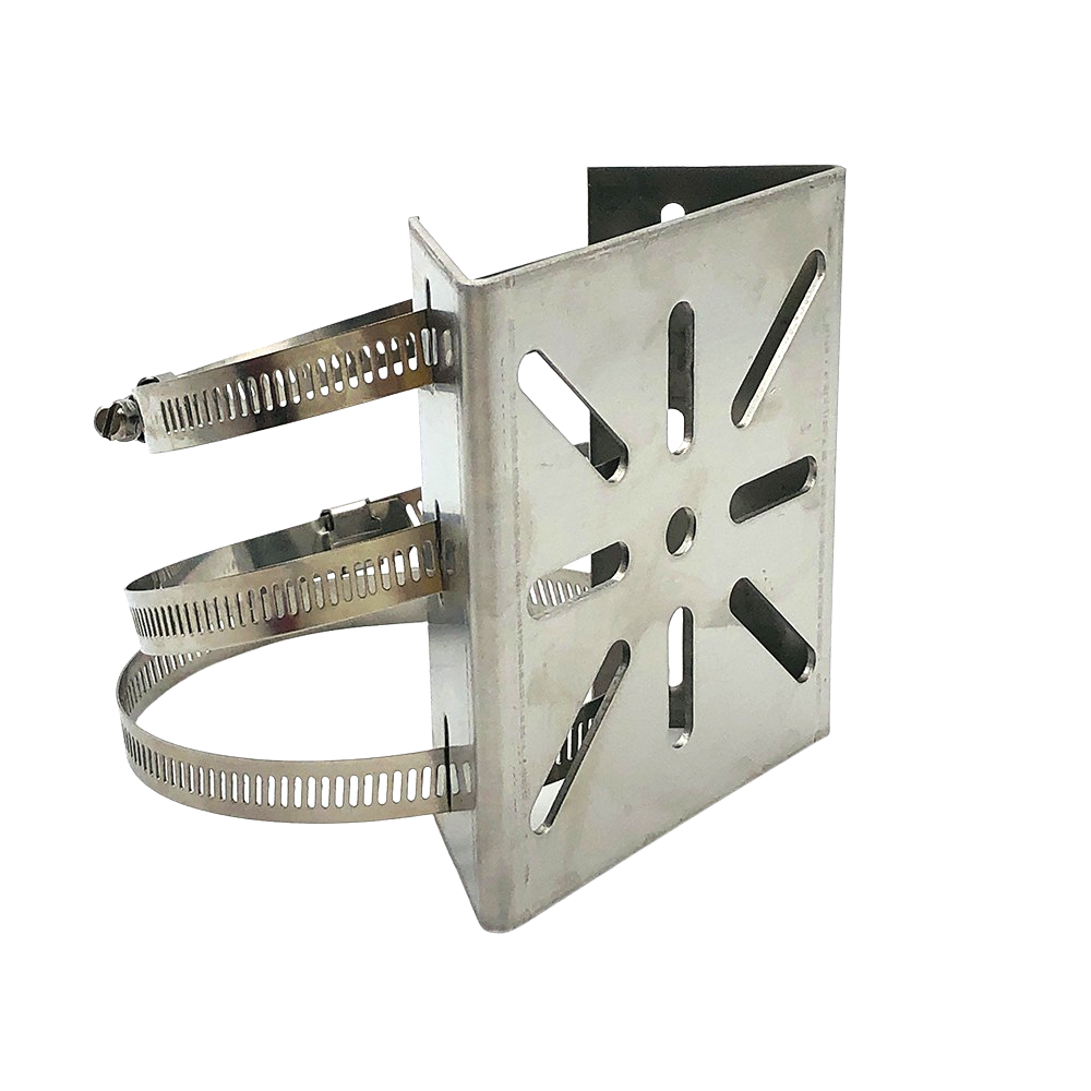Upright Post Pillar CCTV Camera Bracket Stainless Steel Anti-Rust Pole Mount Vertical Holder Base with Hoops