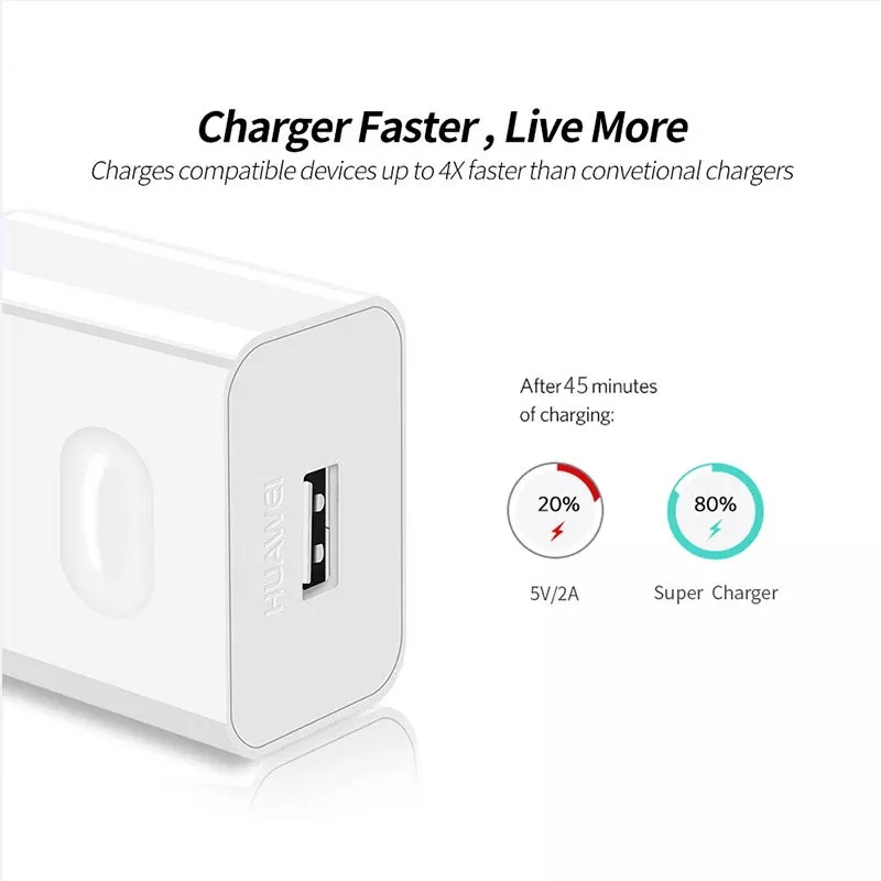Caricabatterie USB Huawei da viaggio SuperCharge Fast 100% originale 5V4.5A 5A cavo USB tipo C P20 Pro Lite P10 P9 Plus Mate10 Mate9