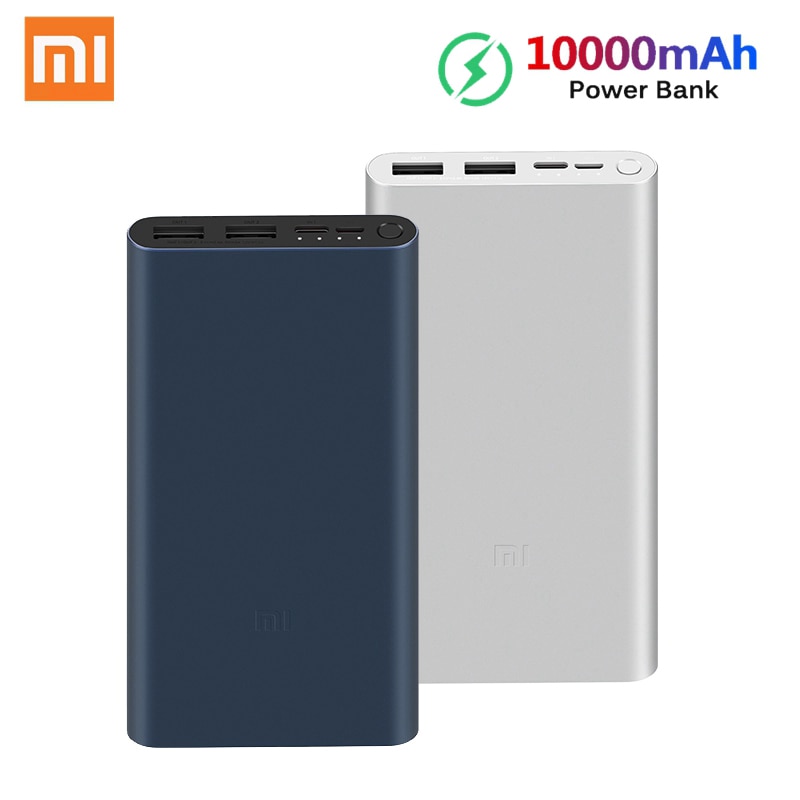 Xiao Mi Originele Mi Power Bank 3 18W 10000 Mah Quick Charge Dual-Usb Alu Mi Nium Powerbank fast Charger Draagbare Externe Batterij