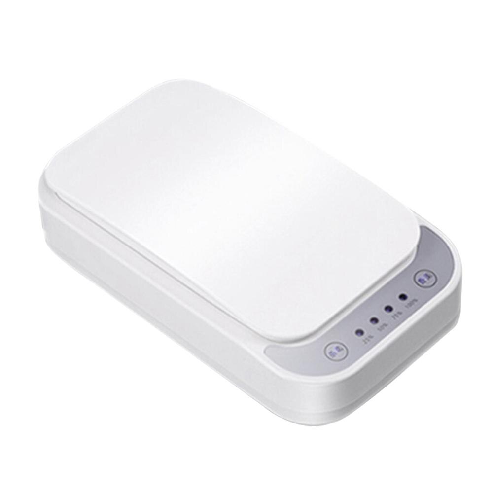UV Disinfection Box Sanitizer Charger Prevent Flu For Mobile Phone Headphones Mask Sterilizer Kill 99.9% Viruses: White / Wireless Charge