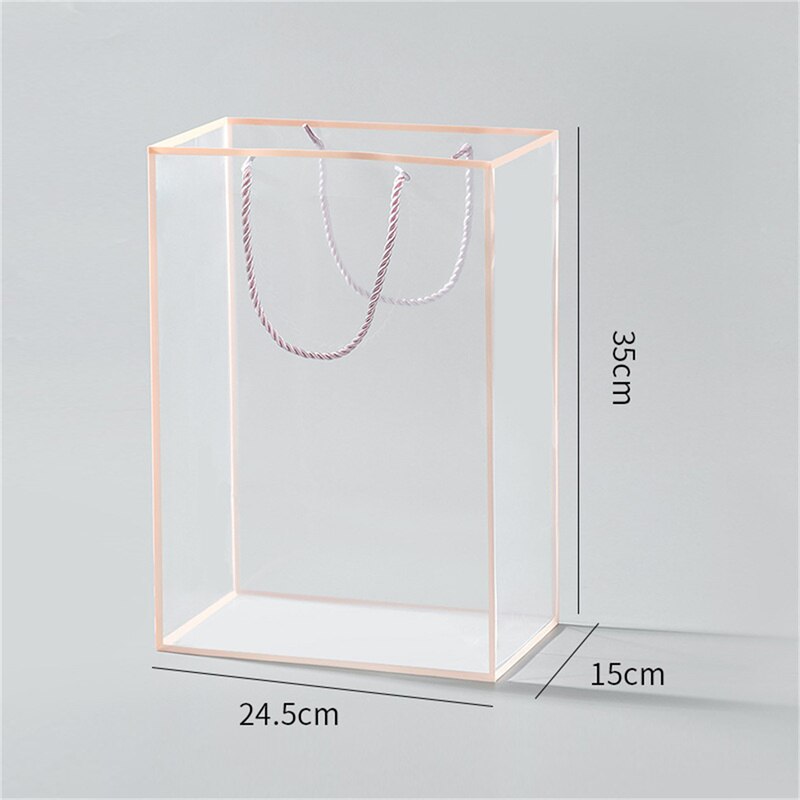 Sac à main fourre-tout Transparent pour fleuriste, emballage de Bouquet de fleurs, sac d&#39;emballage en PVC,: -PK