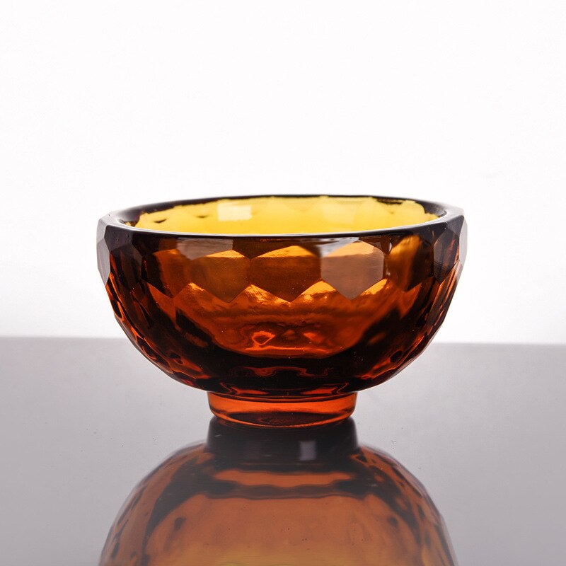 Färgglad isolering anti- skållning värmebeständig kristallglasskål glass dessertskål hotell & hem & bröllopsinredning: Brun / 60 x 32mm