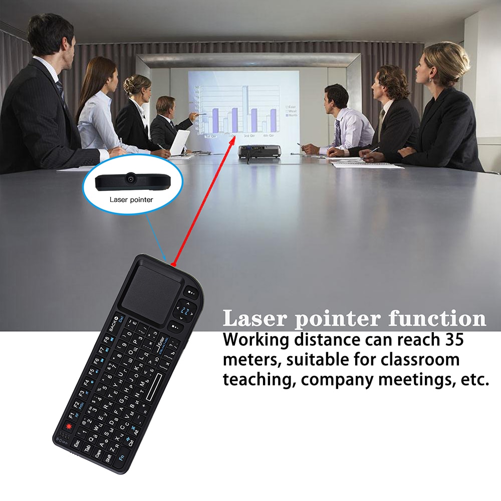 A8 Wireless Keyboard with Backlight Spanish/Russian/English 2.4G Air Fly Mouse Handheld Touchpad Keyboard for TV Box PC Laptop