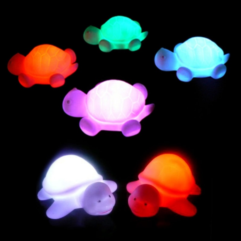 Hbb 1Pc Kids Knipperlicht Up Speelgoed Cartoon Dier Schildpad Vorm Led 7 Kleuren Veranderen Night Slaap Lamp Kinderen lichtgevende Speelgoed