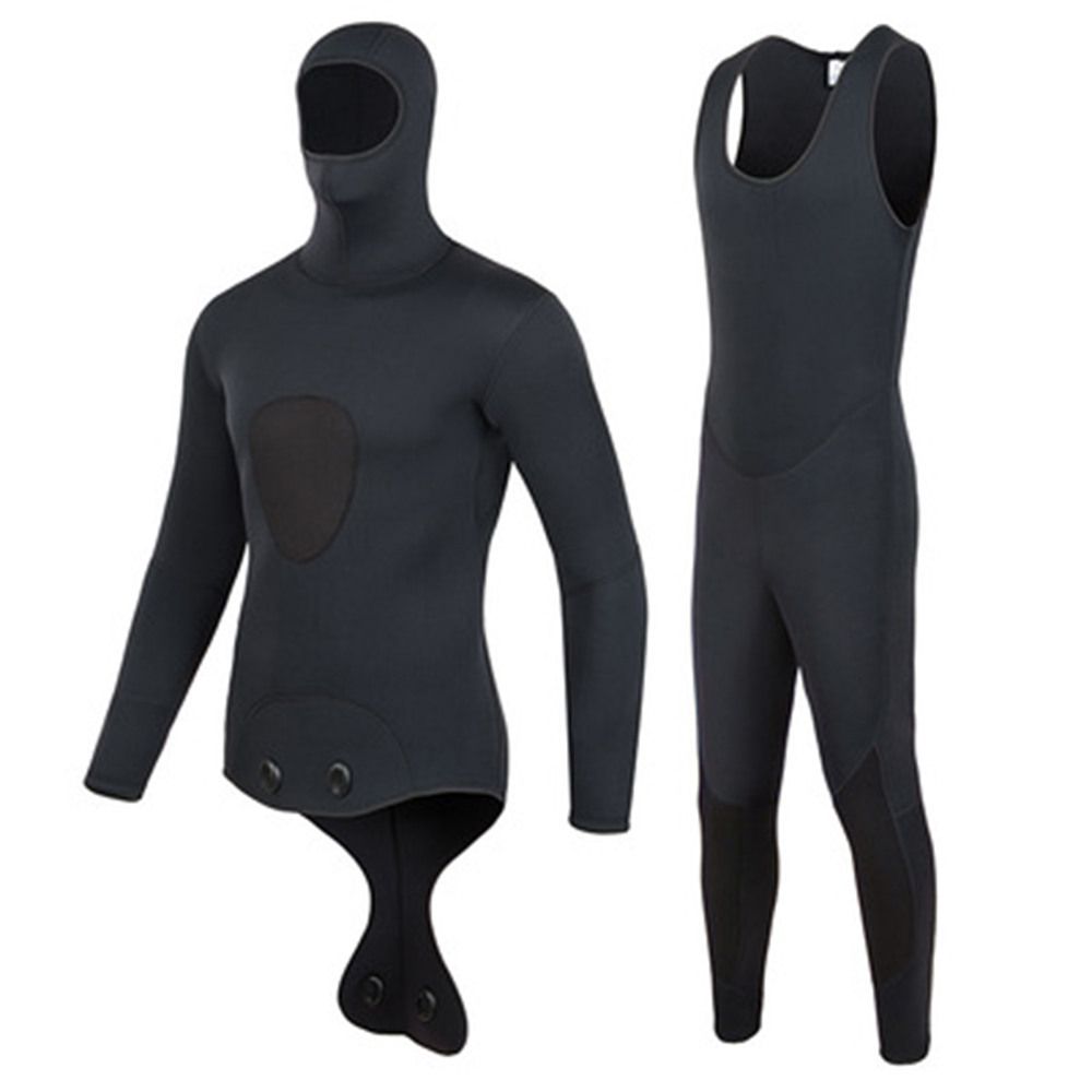 3mm Camouflage Wetsuit Long Sleeve Fission Hooded 2 Pieces Of Neoprene Submersible For Men Keep Warm Waterproof Diving Suit