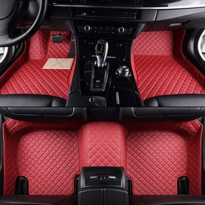 Custom 5 Seat car floor mats for renault Megane CC Latitude Laguna Captur all models car mats auto accessories: red