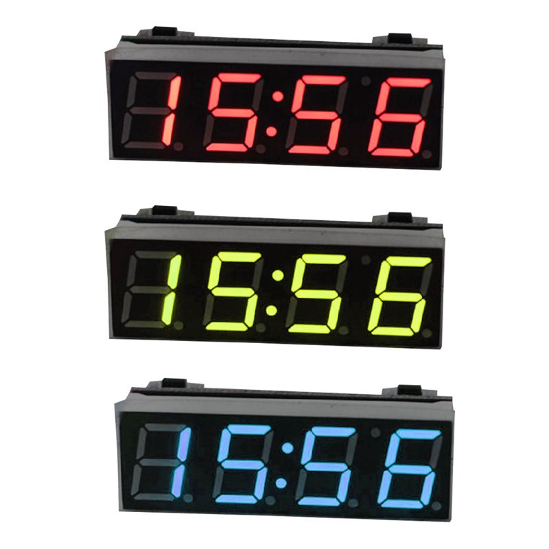 Car Digital Tube Electronic Clock LED Three-In-One Time + Temperature + Voltage a Basic Version of the Microcontroller Electron