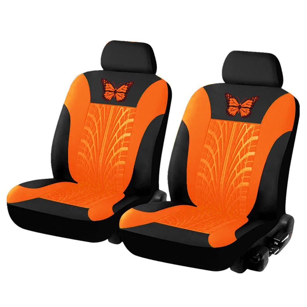 Brand Embroidery Car Seat Covers Set Universal Fit Most Cars Covers with Tire Track Detail Styling Car Seat Protector Car Seat: O