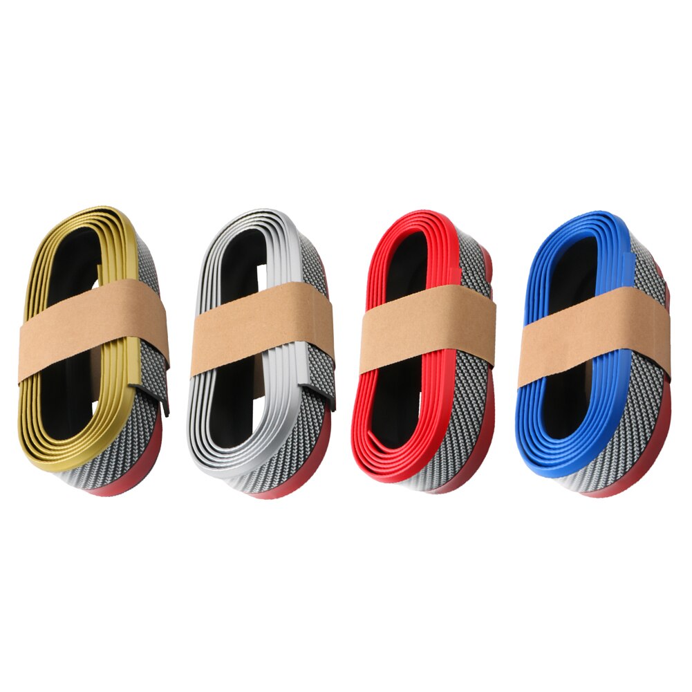 2.5m Universal 3D Rubber Car Auto Front Bumper Lip Protector Carbon Fiber Look Body Kit for Car Safety Protection Accessaries