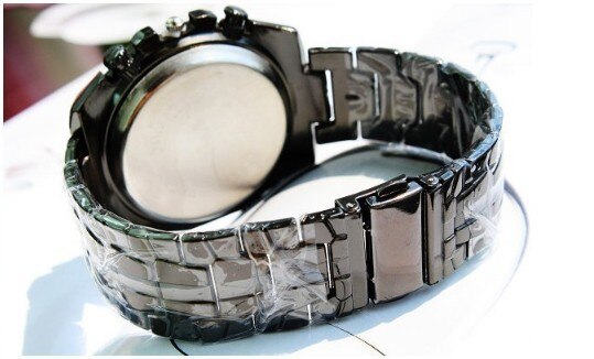 Sort ur herre masculino relojes pænt mandearmbåndsur angive tid kvarts skive rustfrit stål bånd erkek saat