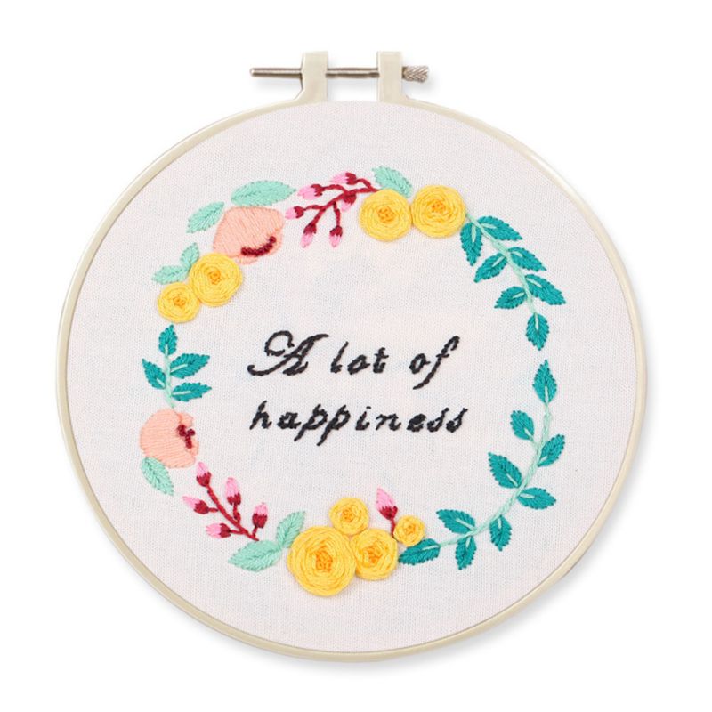 Flowers DIY Embroidery Ribbon Set Beginners Embroidery Shed Sewing Kit Cross-stitch Crafts Hand-stitched Decoration: A1