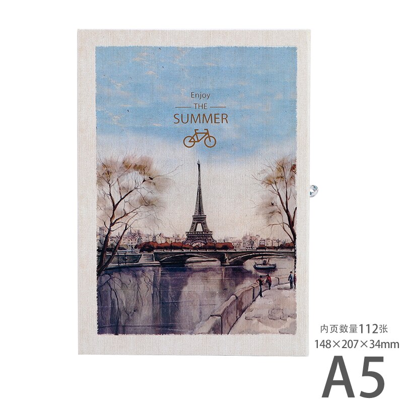 WENGU Autumn In Paris Boxed Lock Code Book A5 Password Notebook Diary 1PCS: Paris