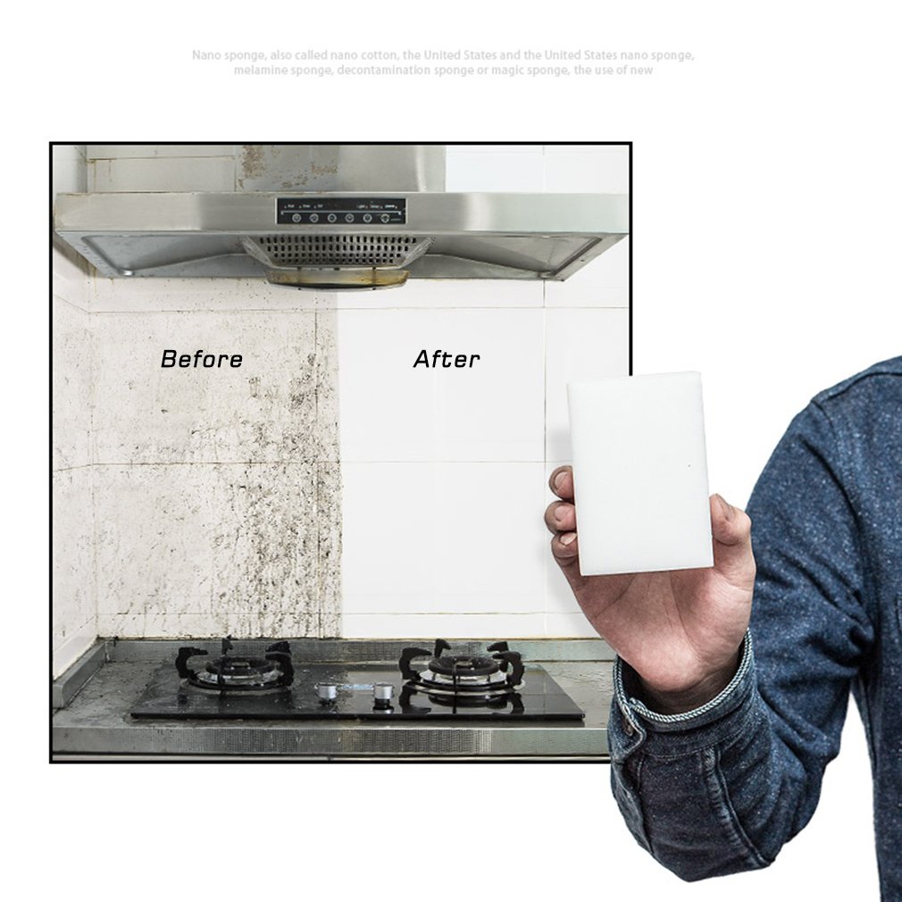 100 Pcs 100X60X20 Mm Magic Sponge Cleaner Super Decontaminatie Gum Melamine Keuken Kantoor Badkamer Schoonmaken Tool