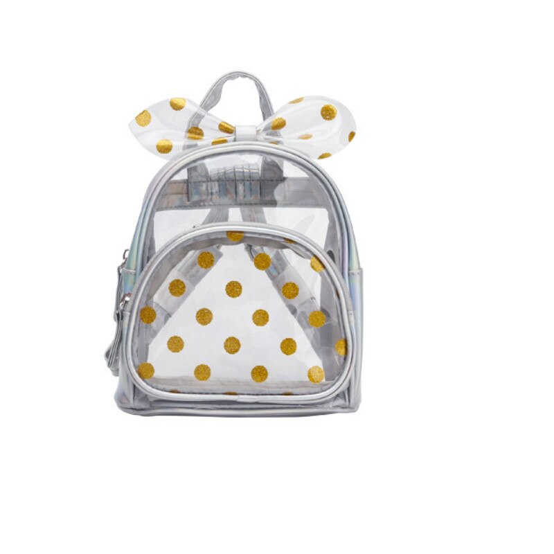 Kids Kleine Rugzak Purse Zomer Pvc Transparante Schooltassen Voor De Kleuterschool Meisje Clear School Rugzak Bag Back Pack: silver