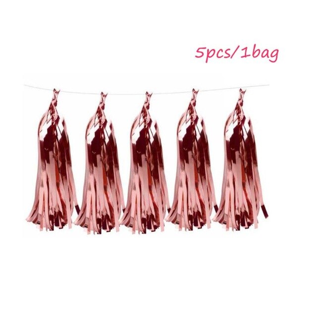 20 st silkespapper tofs krans rosa blå banderoll papper gör det själv fest krans för födelsedag baby shower bröllopsfest dekorationer: Ljusgul