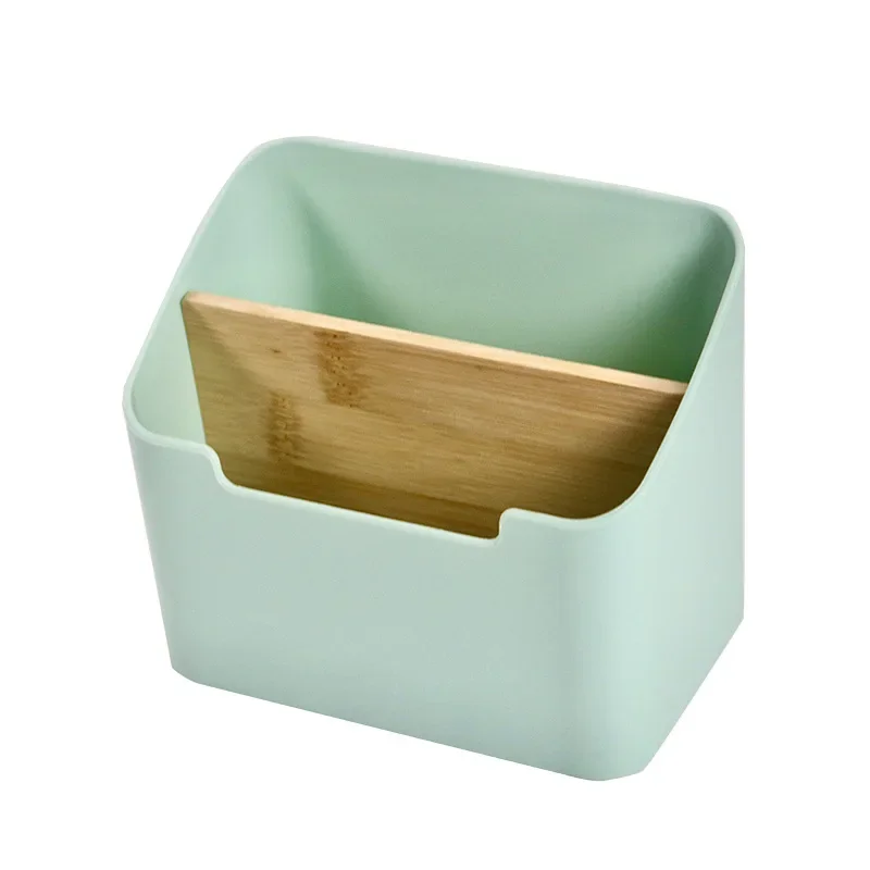 Fernbedienung Halfter Schreibtisch Lagerung Organizer Kasten Container Bambus Holz Partition Abnehmbare Lagerung Kasten Schreibtisch Büro Liefert: Schwarz