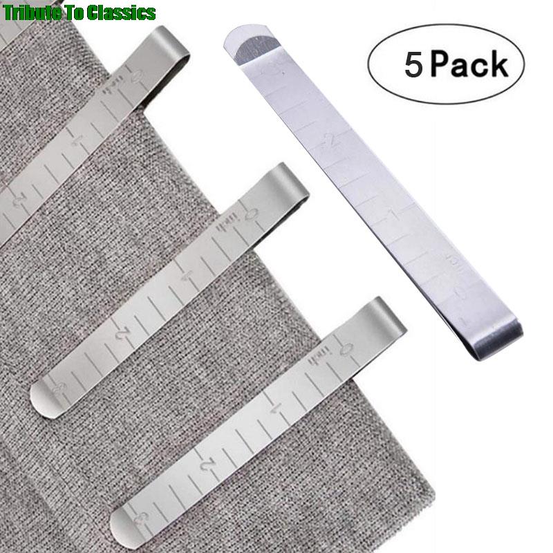 5pcs Metal Sewing Crimping Clip Stainless Steel Hemming Clips Ruler