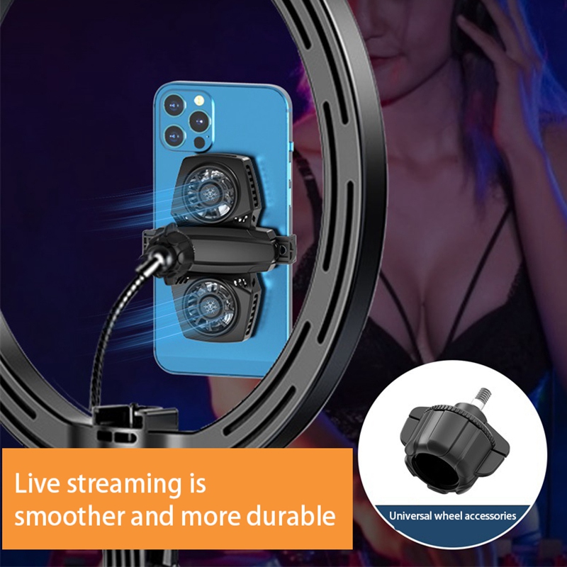 Mobiele Telefoon Radiator Dual Fan Halfgeleider Radiator Koelventilator Game Rack Stille Voor Live Hosting