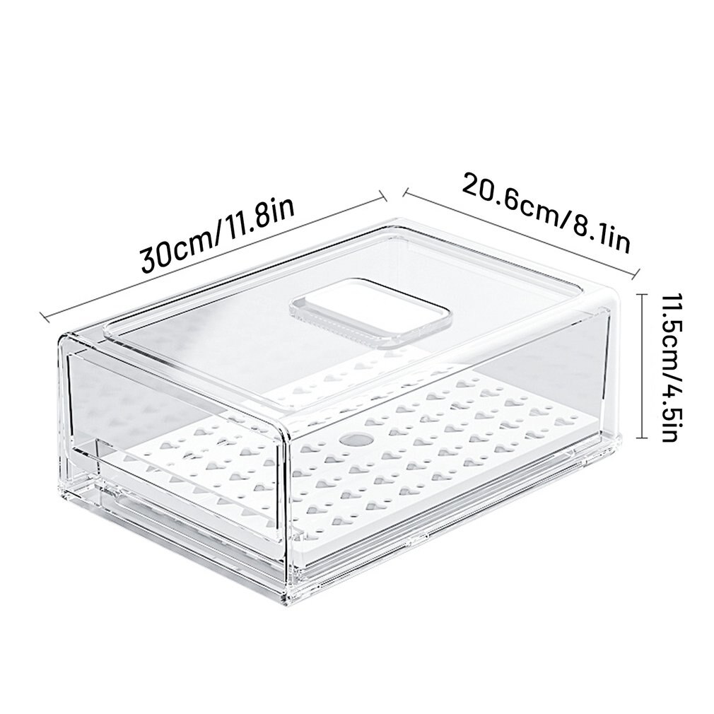 Refrigerator Organizer Bins Refrigerator Drawer Organizer Transparent Fridge Storage Bin Clear Pantry Food Storage Rack: Default Title