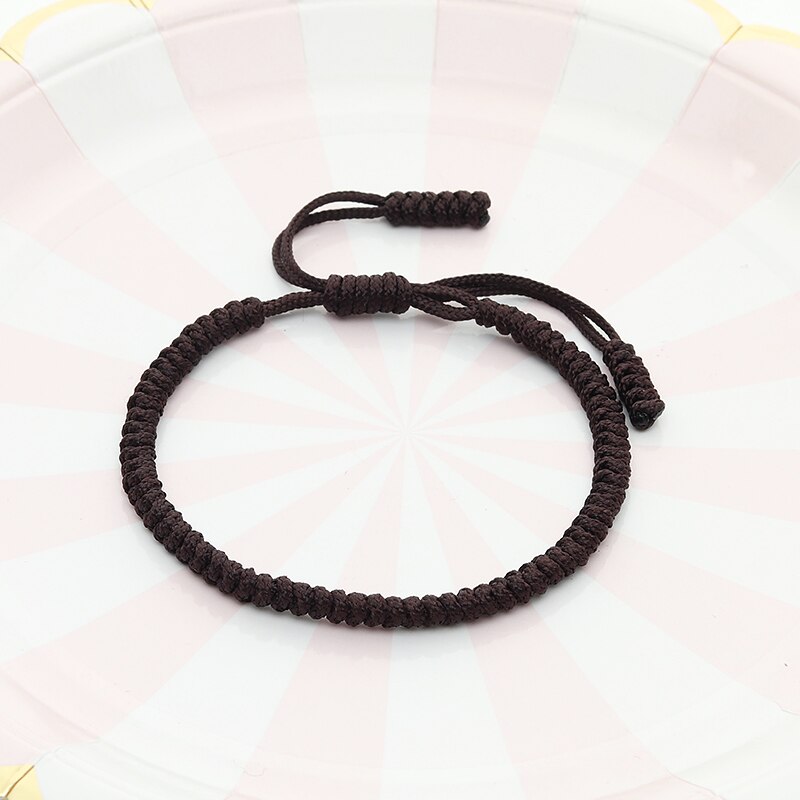 Vintage zwarte knoopjes touw armband voor dames heren tibetaanse boeddhistische bedel handgemaakte geweven armbanden en bangles sieraden